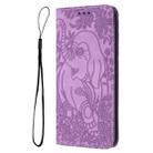 For iPhone 16 Pro Retro Elephant Embossed Leather Phone Case(Purple) - 2