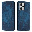 For Xiaomi Poco X5 Pro/Redmi Note 12 Pro 5G Retro Elephant Embossed Leather Phone Case(Blue) - 1