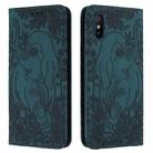 For Xiaomi Redmi 9A Retro Elephant Embossed Leather Phone Case(Green) - 1