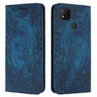 For Xiaomi Redmi 9C / 10A Retro Elephant Embossed Leather Phone Case(Blue) - 1