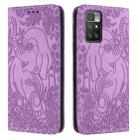 For Xiaomi Redmi 10 / 10 Prime Retro Elephant Embossed Leather Phone Case(Purple) - 1