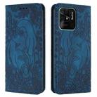 For Xiaomi Redmi 10C Retro Elephant Embossed Leather Phone Case(Blue) - 1