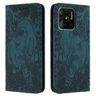 For Xiaomi Redmi 10C Retro Elephant Embossed Leather Phone Case(Green) - 1