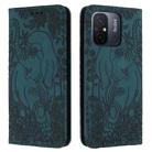 For Xiaomi Redmi 12C Retro Elephant Embossed Leather Phone Case(Green) - 1