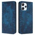 For Xiaomi Redmi 12 4G Retro Elephant Embossed Leather Phone Case(Blue) - 1