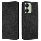 For Xiaomi Redmi 13C 4G / 5G Retro Elephant Embossed Leather Phone Case(Black) - 1