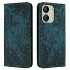 For Xiaomi Redmi 13C 4G / 5G Retro Elephant Embossed Leather Phone Case(Green) - 1