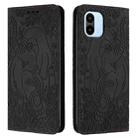 For Xiaomi Redmi A1 Retro Elephant Embossed Leather Phone Case(Black) - 1