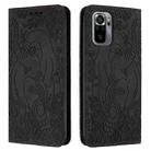 For Xiaomi Redmi Note 10 / Note 10S 4G Retro Elephant Embossed Leather Phone Case(Black) - 1