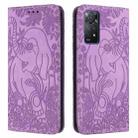 For Xiaomi Redmi Note 11 Pro 4G / 5G Global Retro Elephant Embossed Leather Phone Case(Purple) - 1