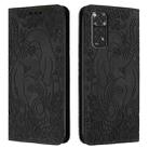 For Xiaomi Redmi Note 11 / Note 11S 4G Global Retro Elephant Embossed Leather Phone Case(Black) - 1