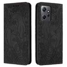 For Xiaomi Redmi Note 12 4G Global Retro Elephant Embossed Leather Phone Case(Black) - 1