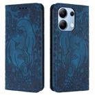 For Xiaomi Redmi Note 13 4G Retro Elephant Embossed Leather Phone Case(Blue) - 1