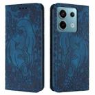 For Xiaomi Redmi Note 13 5G Retro Elephant Embossed Leather Phone Case(Blue) - 1