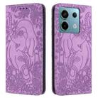 For Xiaomi Redmi Note 13 5G Retro Elephant Embossed Leather Phone Case(Purple) - 1