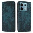 For Xiaomi Redmi Note 13 5G Retro Elephant Embossed Leather Phone Case(Green) - 1