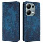 For Xiaomi Redmi Note 13 Pro 4G Retro Elephant Embossed Leather Phone Case(Blue) - 1