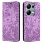 For Xiaomi Redmi Note 13 Pro 4G Retro Elephant Embossed Leather Phone Case(Purple) - 1