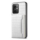 For Xiaomi Redmi Note 12 4G Global Crocodile Texture Card Bag Design Full Coverage Phone Case(White) - 1