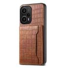 For Xiaomi Redmi Note 12 Turbo/Poco F5 Crocodile Texture Card Bag Design Full Coverage Phone Case(Brown) - 1