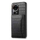 For Huawei nova 12 Pro Crocodile Texture Card Bag Design Full Coverage Phone Case(Black) - 1