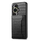 For Huawei nova 11 Pro Crocodile Texture Card Bag Design Full Coverage Phone Case(Black) - 1