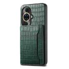 For Huawei nova 11 Pro Crocodile Texture Card Bag Design Full Coverage Phone Case(Green) - 1