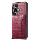 For Huawei nova 11 Pro Crocodile Texture Card Bag Design Full Coverage Phone Case(Red) - 1