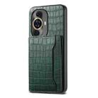 For Huawei nova 11 Crocodile Texture Card Bag Design Full Coverage Phone Case(Green) - 1