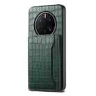 For Huawei Mate 50 Pro Crocodile Texture Card Bag Design Full Coverage Phone Case(Green) - 1