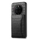 For Huawei Mate 50 Crocodile Texture Card Bag Design Full Coverage Phone Case(Black) - 1