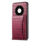 For Huawei Mate 40 Pro Crocodile Texture Card Bag Design Full Coverage Phone Case(Red) - 1