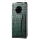 For Huawei Mate 30 Pro Crocodile Texture Card Bag Design Full Coverage Phone Case(Green) - 1