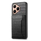 For Huawei Pura 80 5G Crocodile Texture Card Bag Design Full Coverage Phone Case(Black) - 1