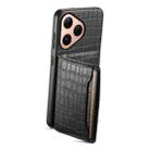 For Huawei Pura 80 5G Crocodile Texture Card Bag Design Full Coverage Phone Case(Black) - 2
