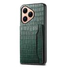 For Huawei Pura 80 5G Crocodile Texture Card Bag Design Full Coverage Phone Case(Green) - 1