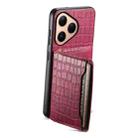 For Huawei Pura 80 5G Crocodile Texture Card Bag Design Full Coverage Phone Case(Red) - 2