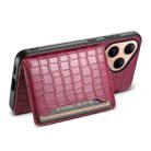 For Huawei Pura 80 5G Crocodile Texture Card Bag Design Full Coverage Phone Case(Red) - 3