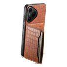 For Huawei Pura 80 Pro / 80 Pro+ 5G Crocodile Texture Card Bag Design Full Coverage Phone Case(Brown) - 2