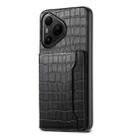 For Huawei Pura 80 Pro / 80 Pro+ 5G Crocodile Texture Card Bag Design Full Coverage Phone Case(Black) - 1