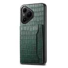 For Huawei Pura 80 Pro / 80 Pro+ 5G Crocodile Texture Card Bag Design Full Coverage Phone Case(Green) - 1