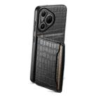 For Huawei Pura 80 Ultra 5G Crocodile Texture Card Bag Design Full Coverage Phone Case(Black) - 2
