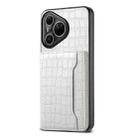 For Huawei Pura 80 Ultra 5G Crocodile Texture Card Bag Design Full Coverage Phone Case(White) - 1