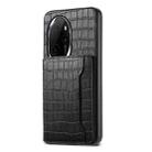 For Honor 100 Pro Crocodile Texture Card Bag Design Full Coverage Phone Case(Black) - 1