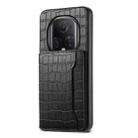 For Honor Magic5 Ultimate Crocodile Texture Card Bag Design Full Coverage Phone Case(Black) - 1