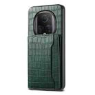 For Honor Magic5 Ultimate Crocodile Texture Card Bag Design Full Coverage Phone Case(Green) - 1