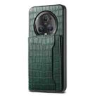 For Honor Magic5 Pro Crocodile Texture Card Bag Design Full Coverage Phone Case(Green) - 1