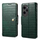 For Honor 100 Pro Denior Crocodile Texture Oil Edge Leather Phone Case(Green) - 1