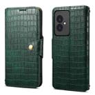 For Honor 100 Denior Crocodile Texture Oil Edge Leather Phone Case(Green) - 1