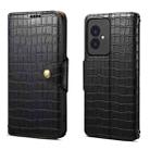 For Honor 100 Denior Crocodile Texture Oil Edge Leather Phone Case(Black) - 1